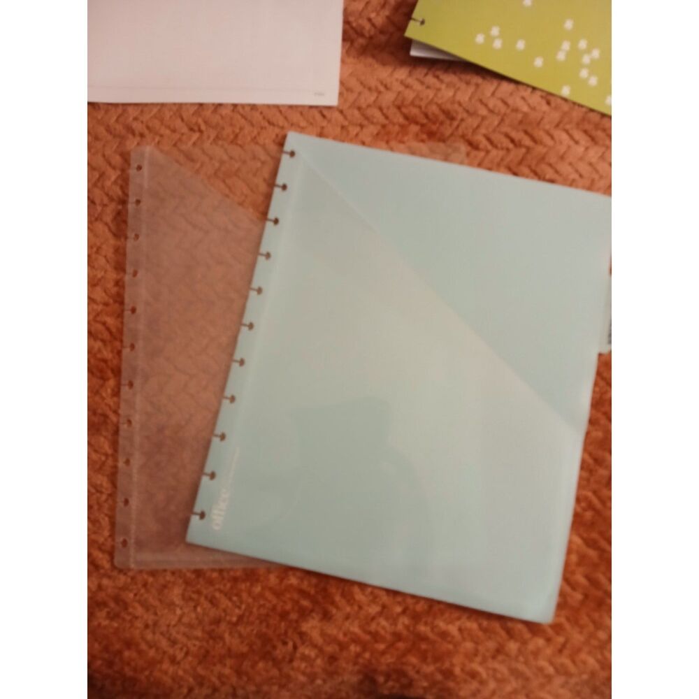 Disc Bound Planner Pocket Folders Set of 2 Clear/Gray Document Organizer